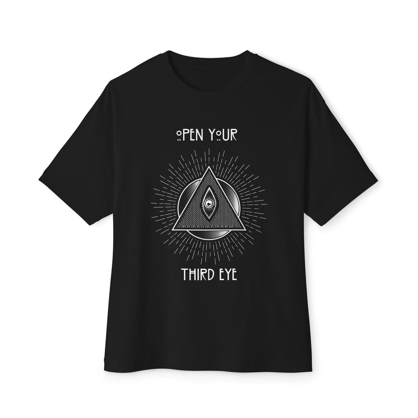 Open Your Third Eye Version 2 White Letters Unisex Oversized Boxy Tee