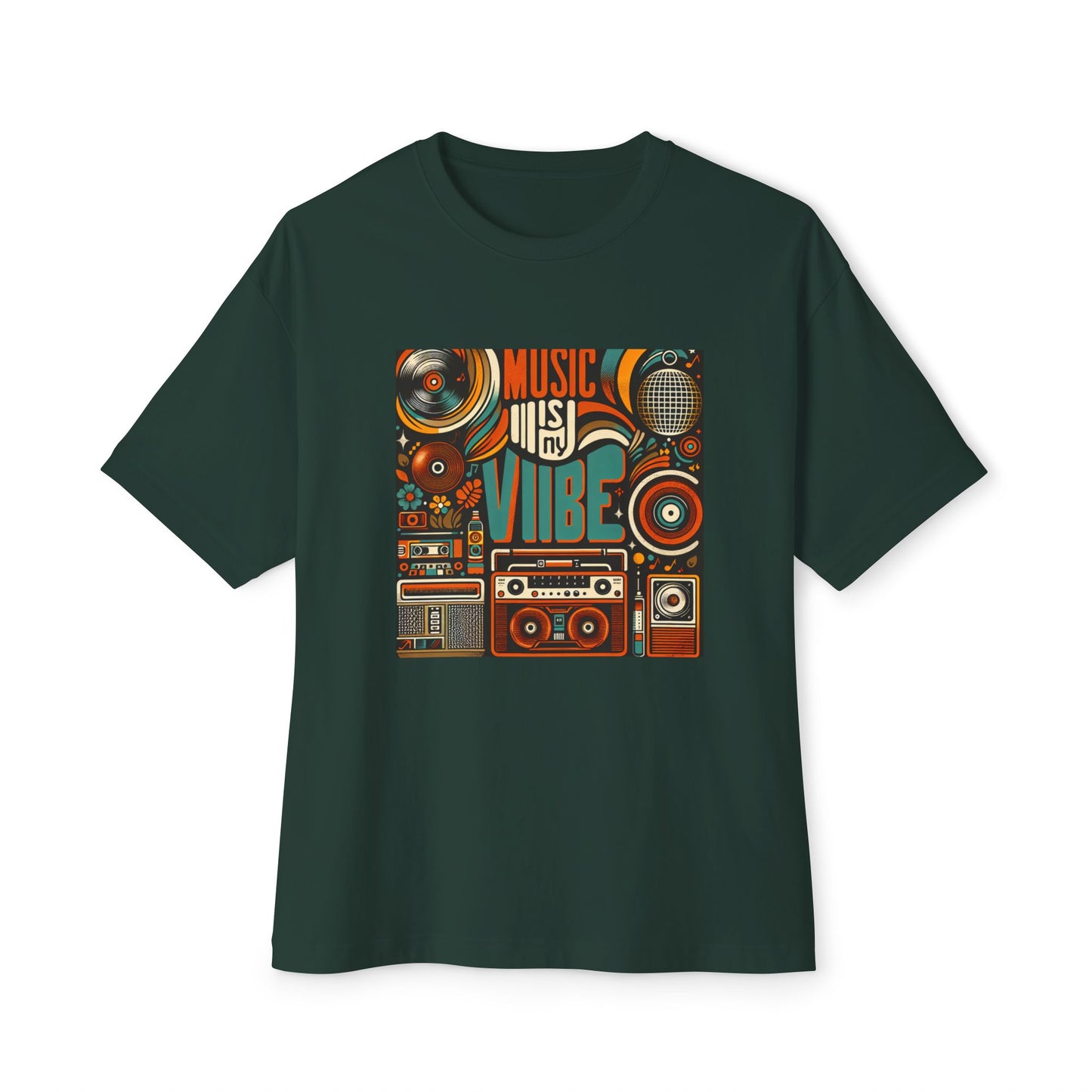Music is My Vibe Design 2 Unisex Oversized Boxy Tee