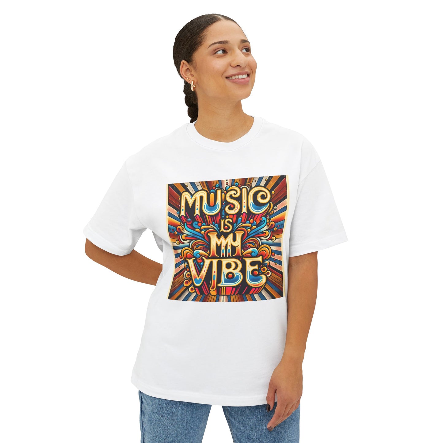 Music is My Vibe Unisex Oversized Boxy Tee