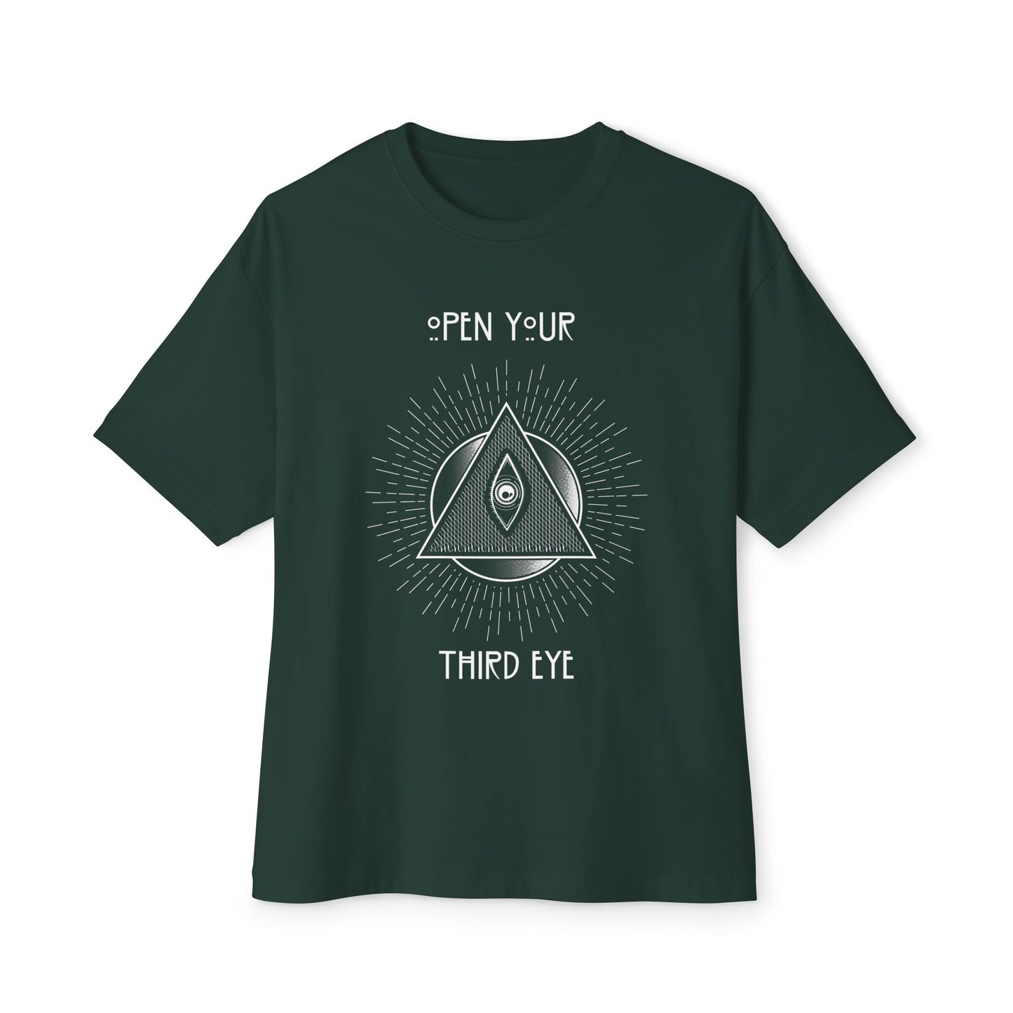 Open Your Third Eye Version 2 White Letters Unisex Oversized Boxy Tee