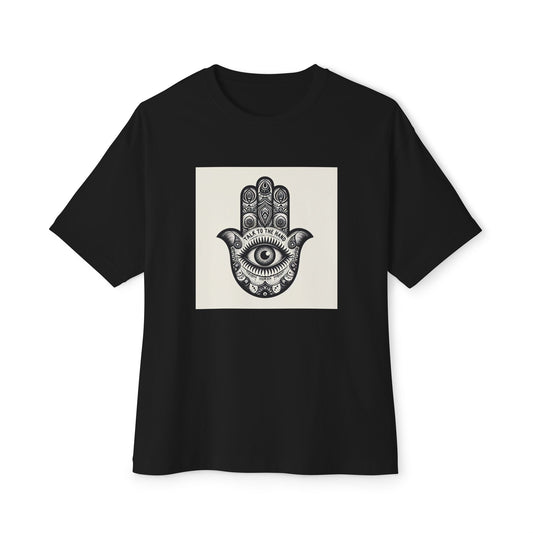 Talk to the Hamsa version 2 Unisex Oversized Boxy Tee