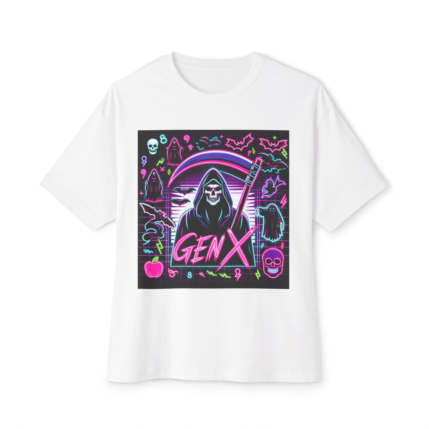 Neon Goth Gen X Halloween Unisex Oversized Boxy Tee