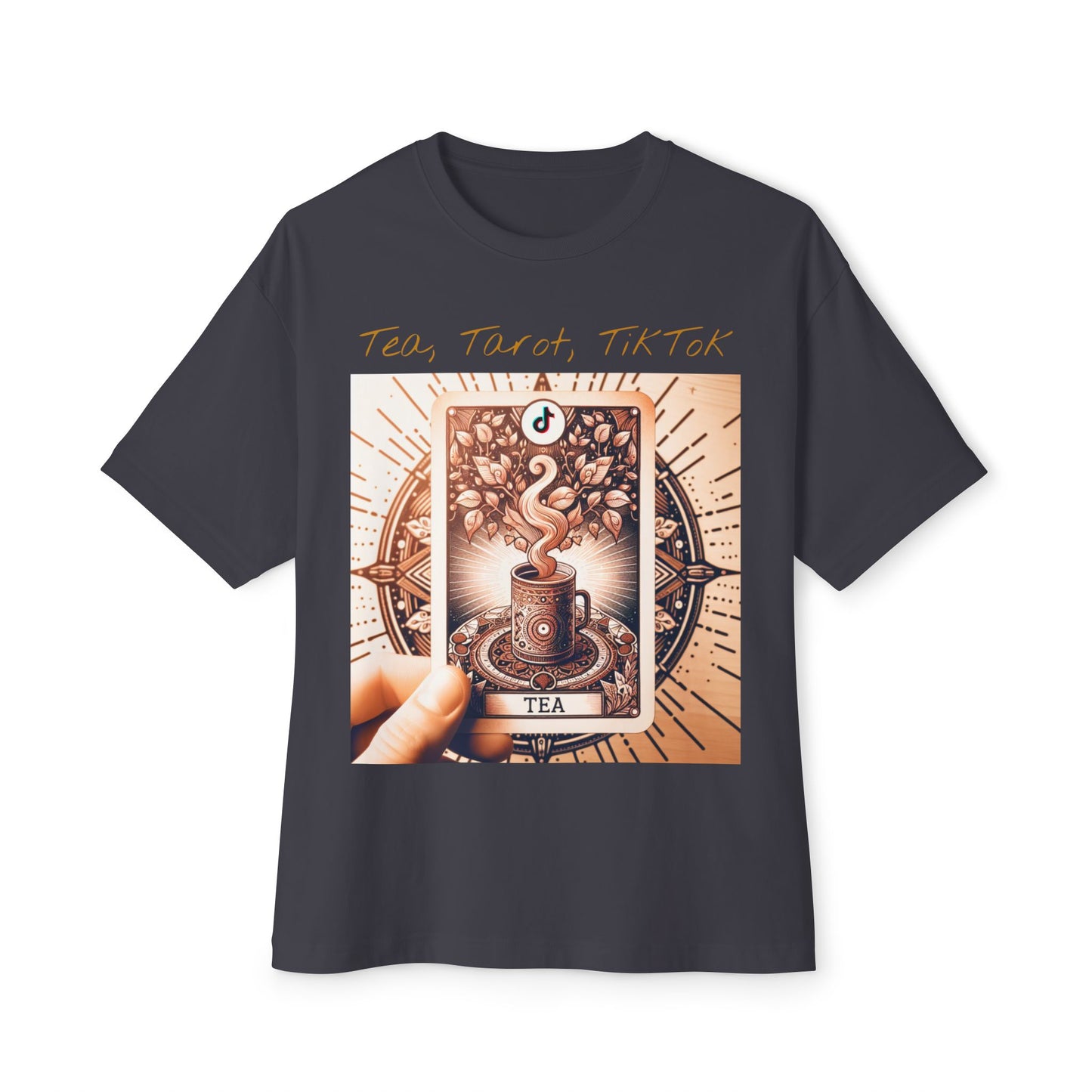 Tarot Tea and Tik Tok Unisex Oversized Boxy Tee