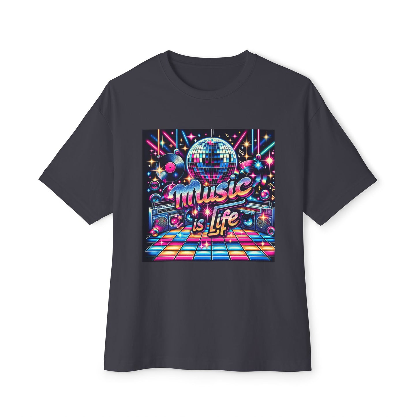 Music is Life Unisex Oversized Boxy Tee