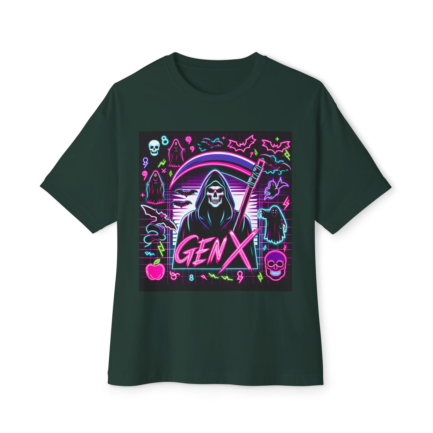 Neon Goth Gen X Halloween Unisex Oversized Boxy Tee