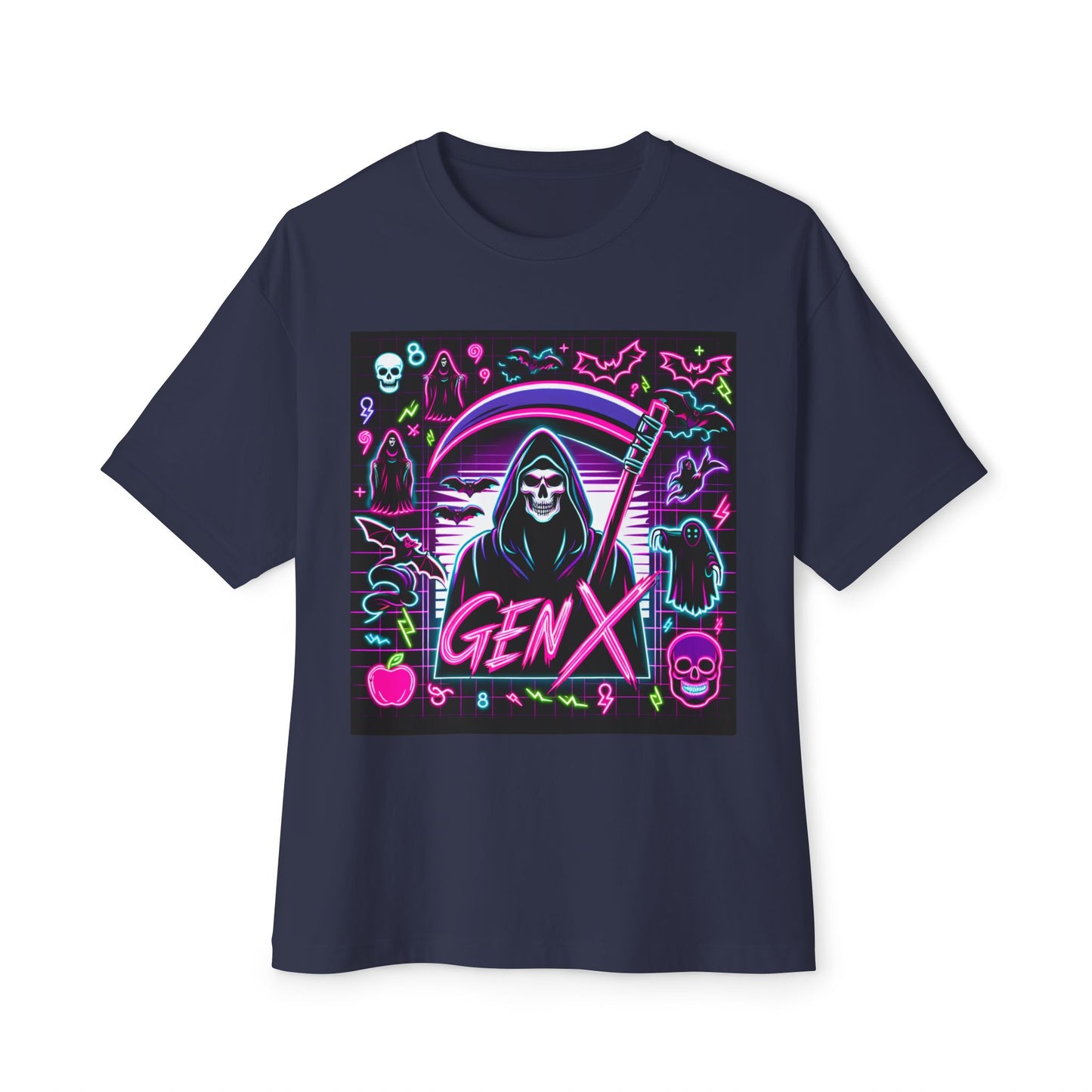 Neon Goth Gen X Halloween Unisex Oversized Boxy Tee