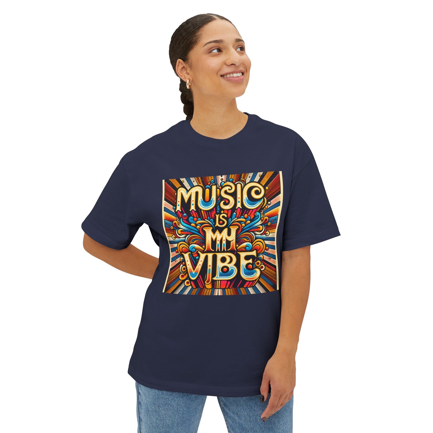 Music is My Vibe Unisex Oversized Boxy Tee