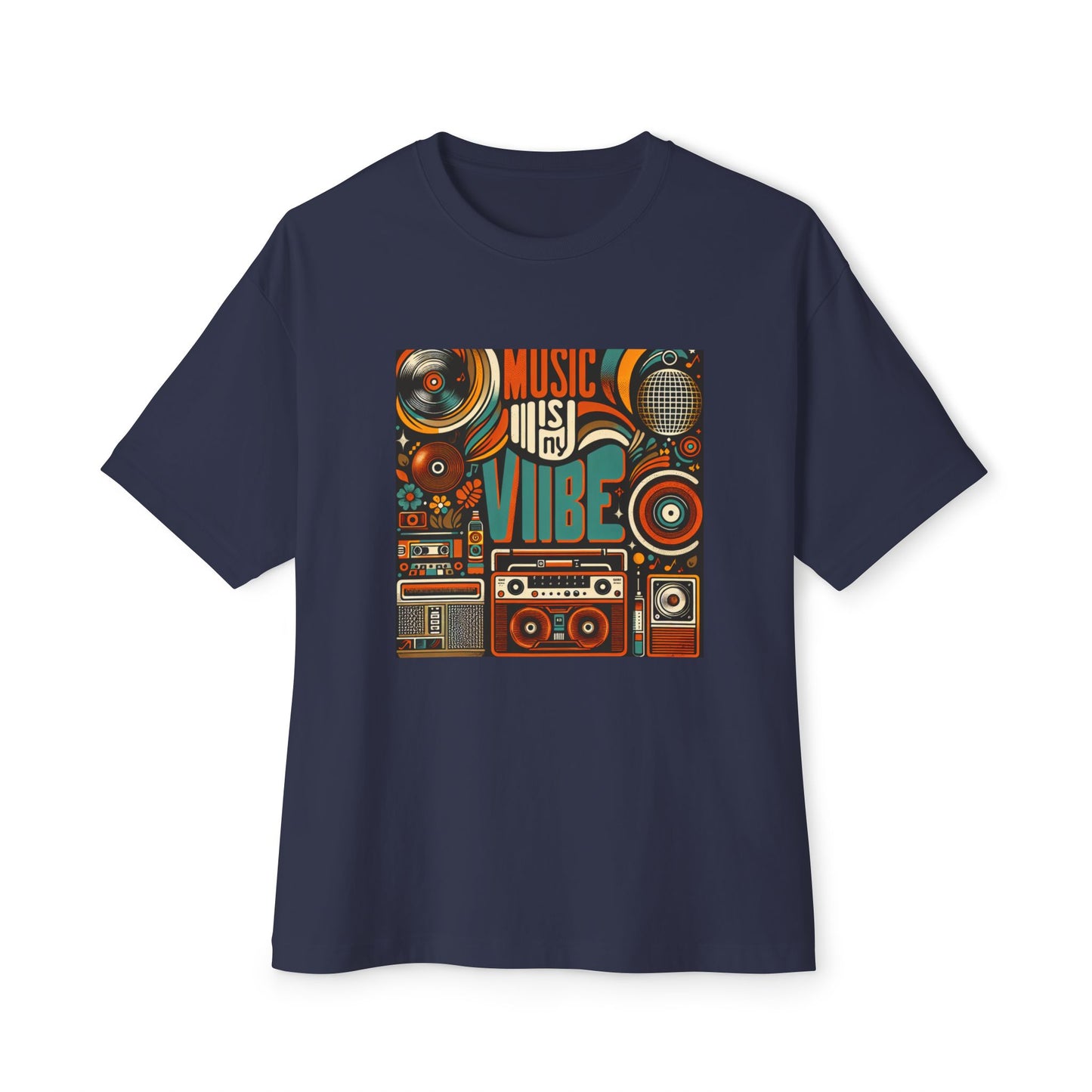 Music is My Vibe Design 2 Unisex Oversized Boxy Tee
