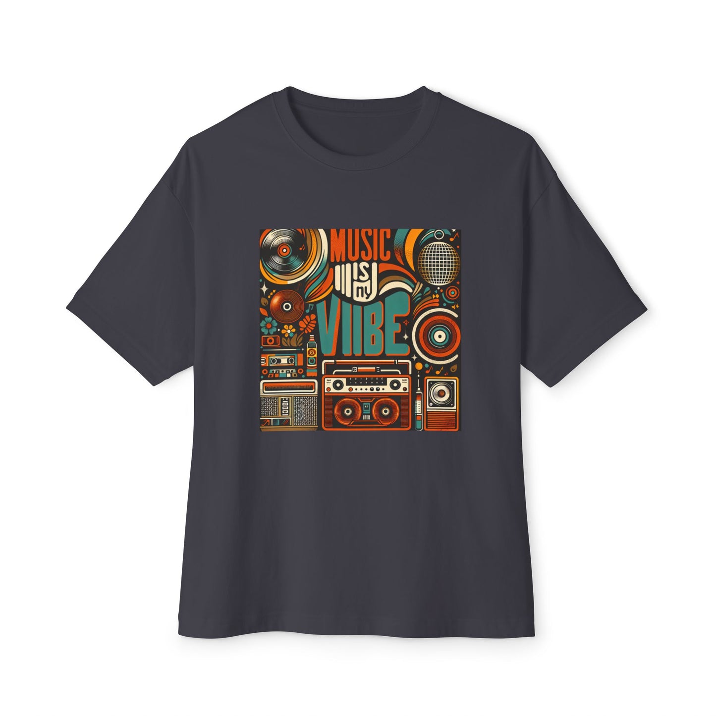 Music is My Vibe Design 2 Unisex Oversized Boxy Tee