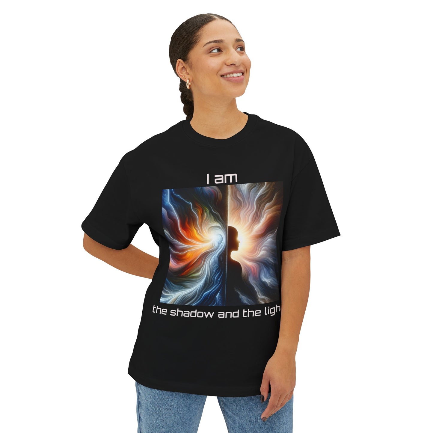 I Am the shadow and the light Unisex Oversized Boxy Tee