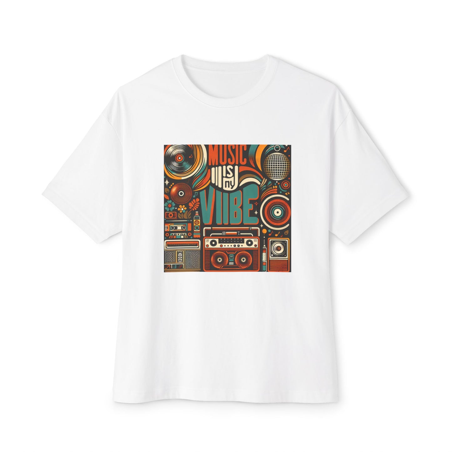 Music is My Vibe Design 2 Unisex Oversized Boxy Tee