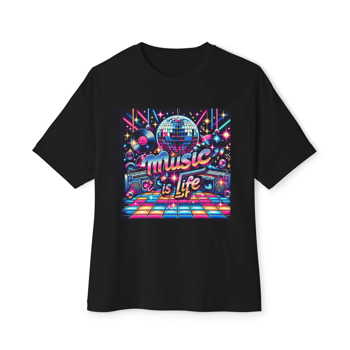 Music is Life Unisex Oversized Boxy Tee