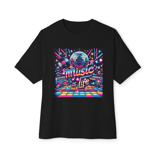 Music is Life Unisex Oversized Boxy Tee