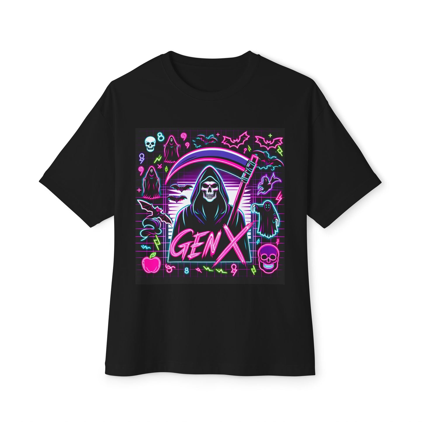 Neon Goth Gen X Halloween Unisex Oversized Boxy Tee