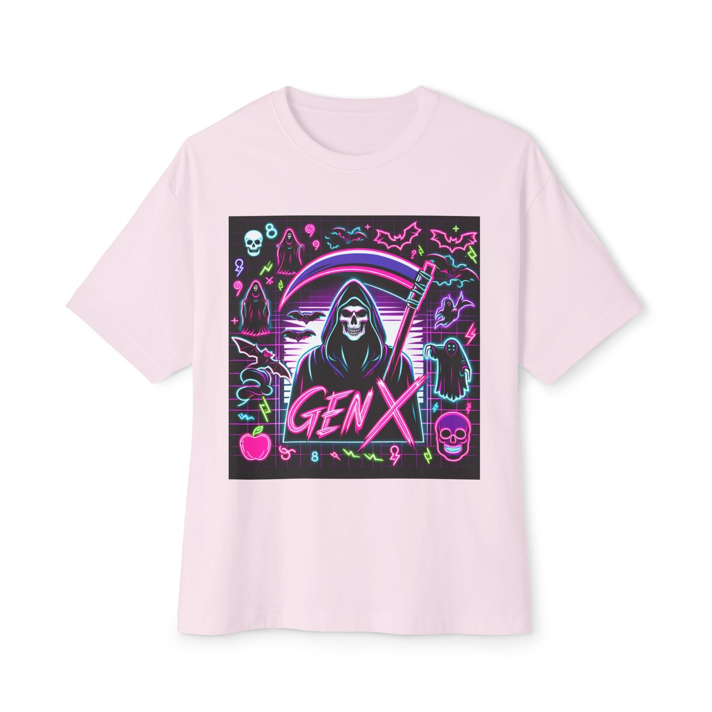 Neon Goth Gen X Halloween Unisex Oversized Boxy Tee