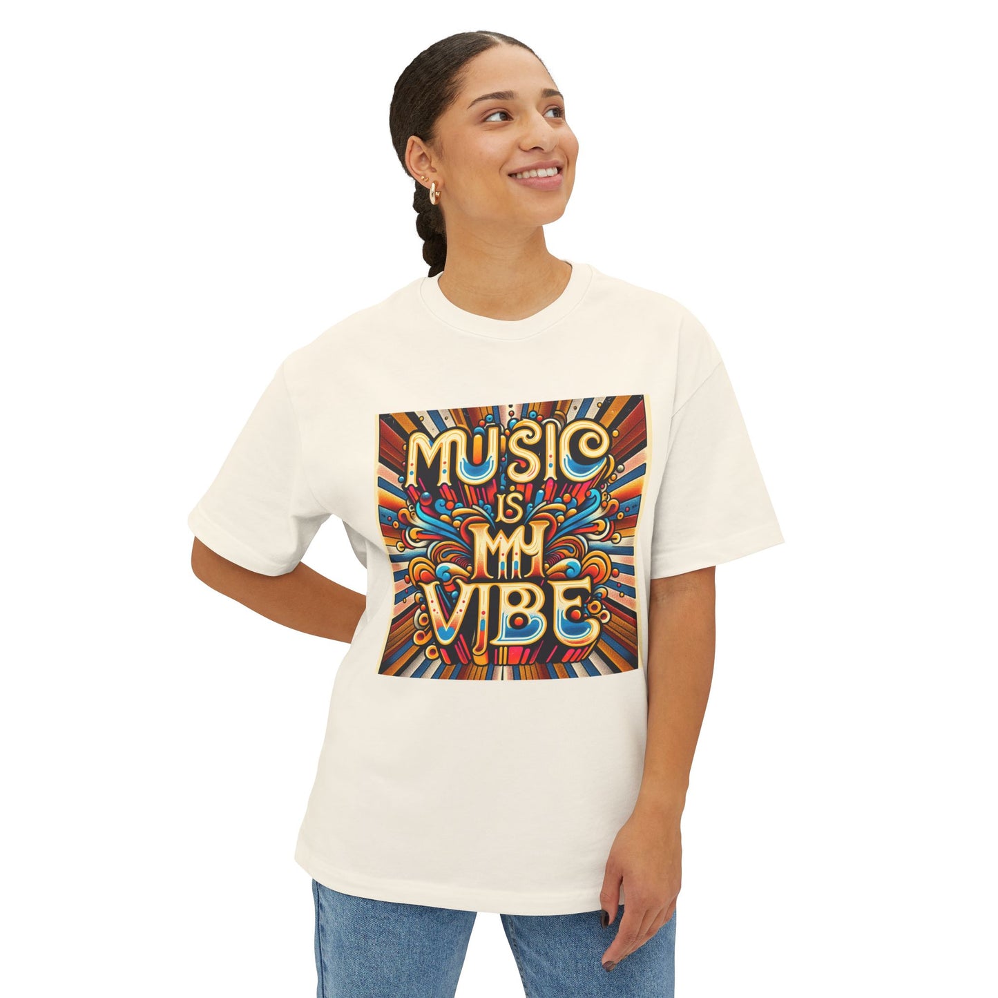 Music is My Vibe Unisex Oversized Boxy Tee