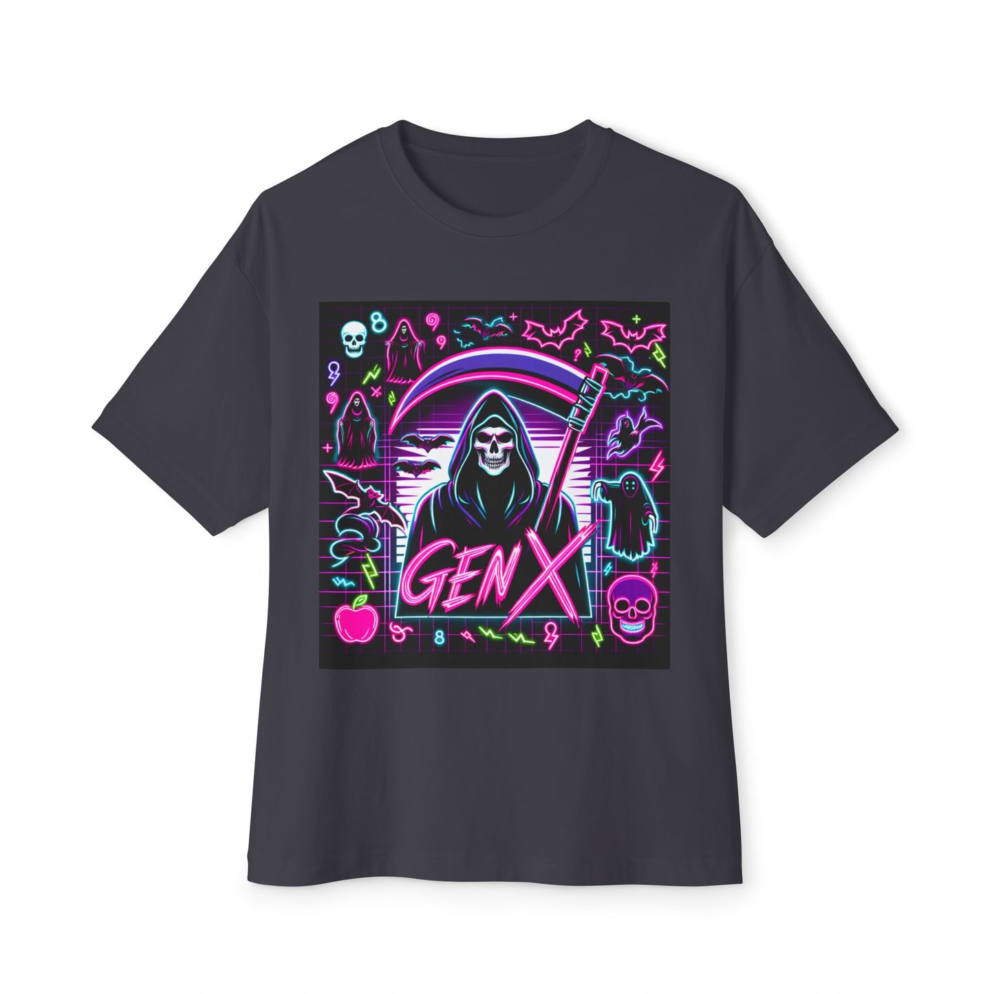 Neon Goth Gen X Halloween Unisex Oversized Boxy Tee