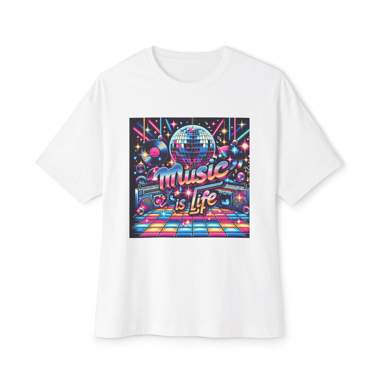 Music is Life Unisex Oversized Boxy Tee