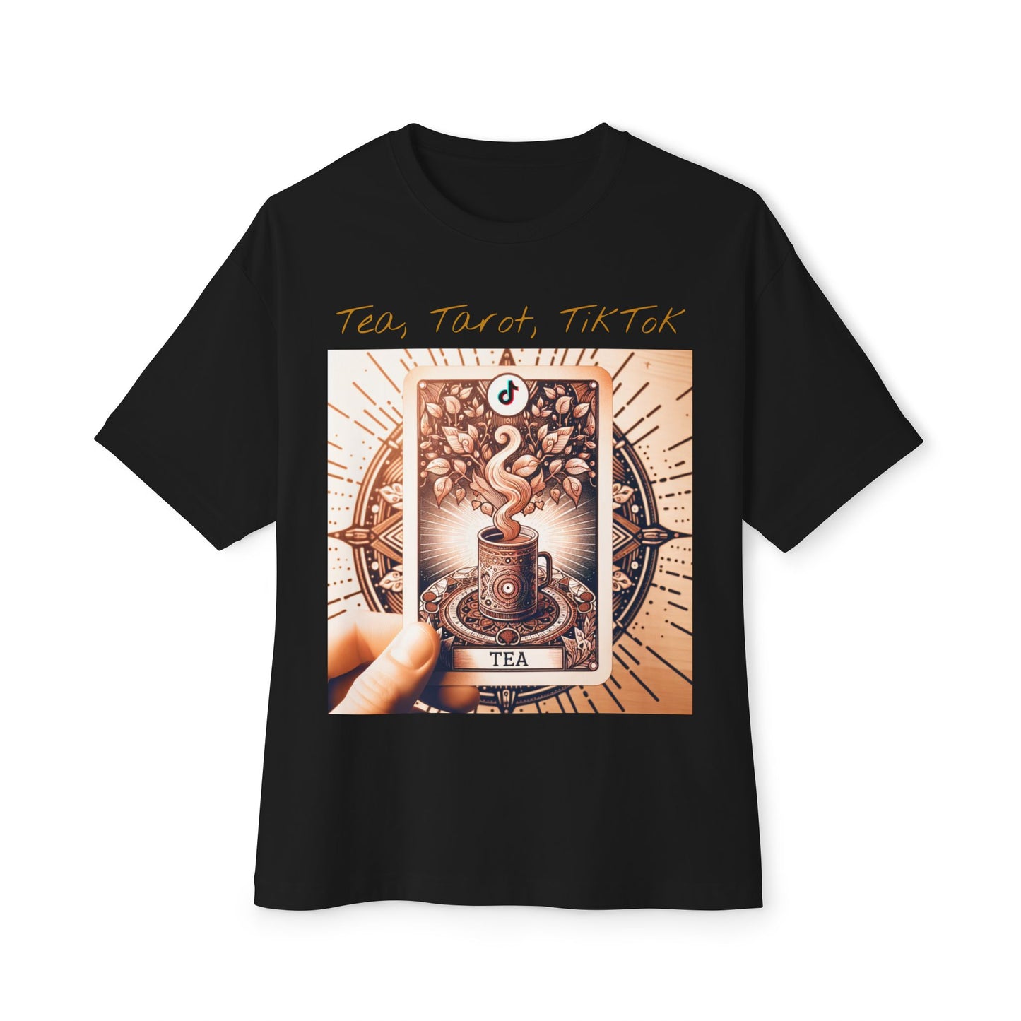 Tarot Tea and Tik Tok Unisex Oversized Boxy Tee